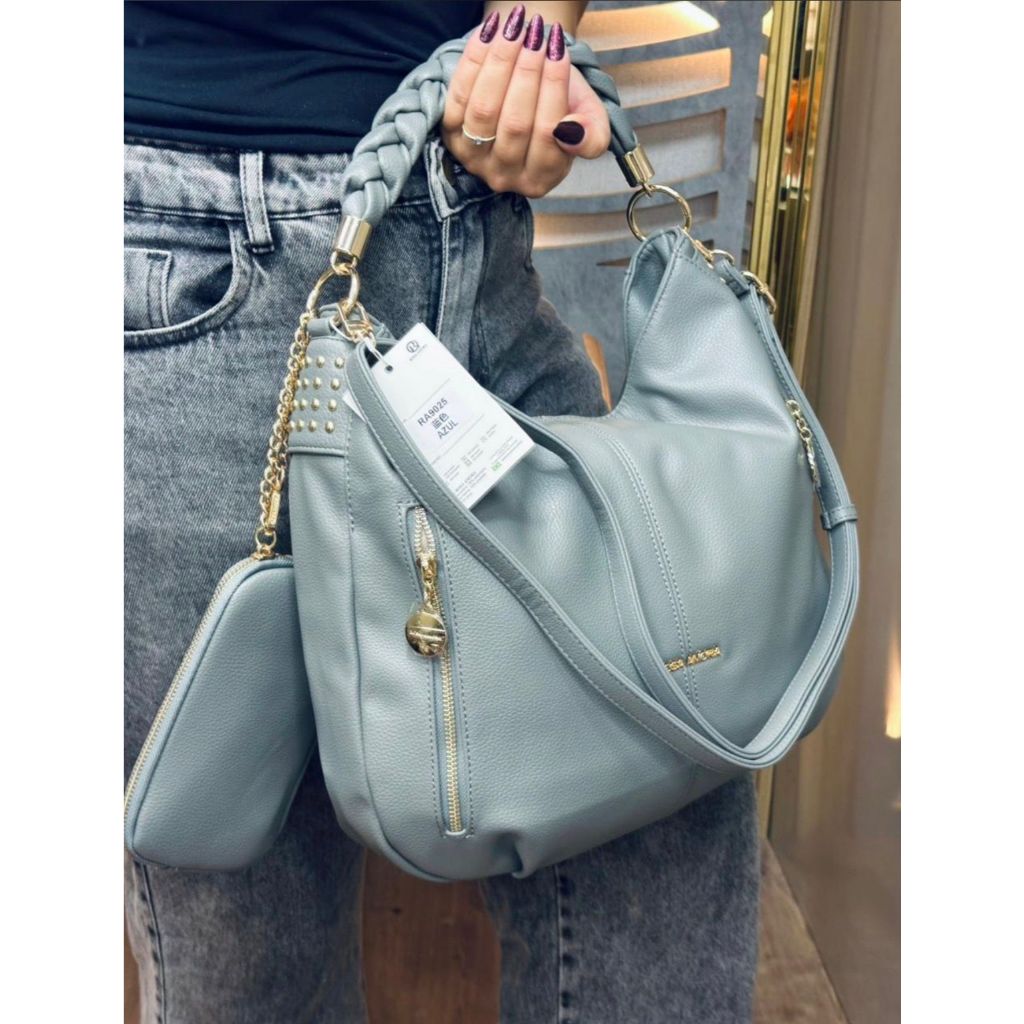 Bolsa Feminina Rosa Amora Alça Trançada de Ombro e Transversal Original Clássica Ideal Dia Dia Resistente