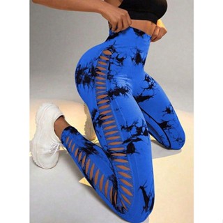 GJM Legging Tie Dye com Recorte Trançado na Lateral  e Efeito Empina Bumbum | Cós Alto Modelador em Oferta na Shopee