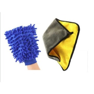 Luva Microfibra automotiva para lavar carro e Limpeza doméstica 2 em 1 Cor Diversa luva microfibra em Oferta na Shopee