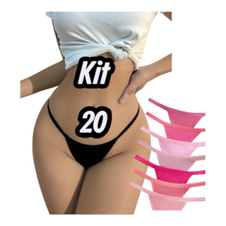 Kit 20 Calcinha Fio Dental Sexy Feminina Confortável Dia a Dia em Oferta na Shopee