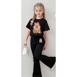 Conjunto Infantil -Calça Moletom Flare- Camiseta- Capivara- Fofa- Suco em Oferta na Shopee