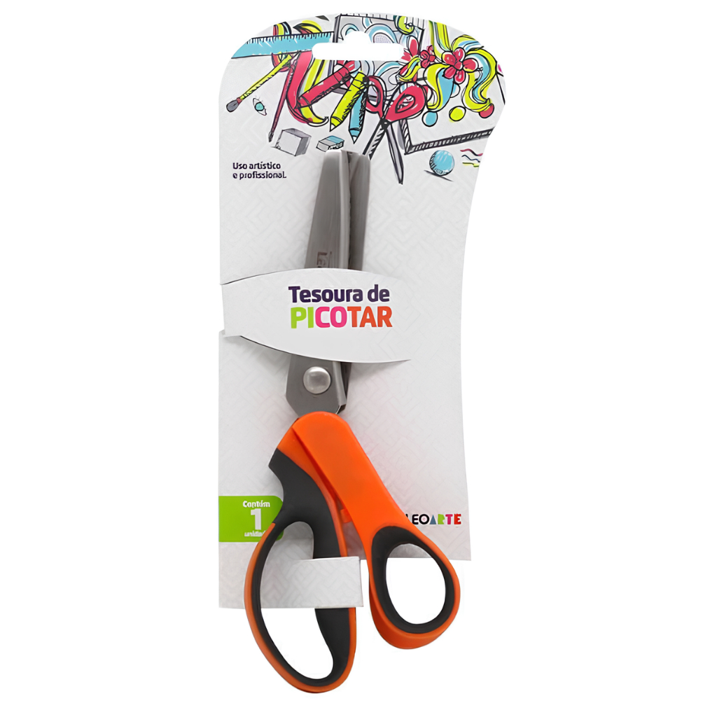Tesoura de Picotar Zig Zag Leo e Leo