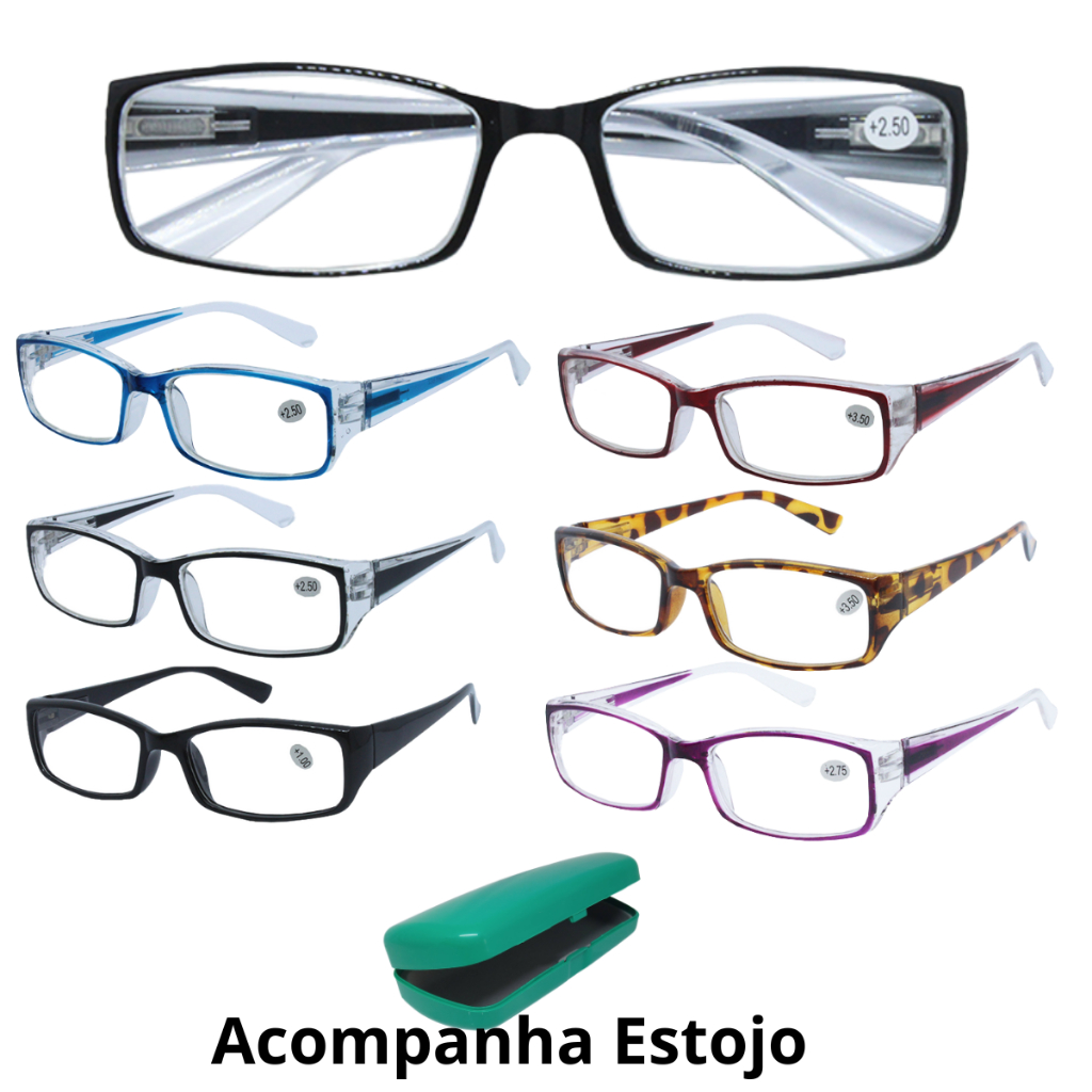Oculos de Leitura/Descanso - com grau (de +1,00 até +4,50) em Oferta na Shopee