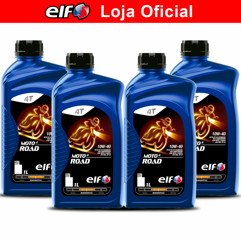 Kit 4x Óleo para Moto 10w-40 Semi-sintético Elf Moto 4 Road