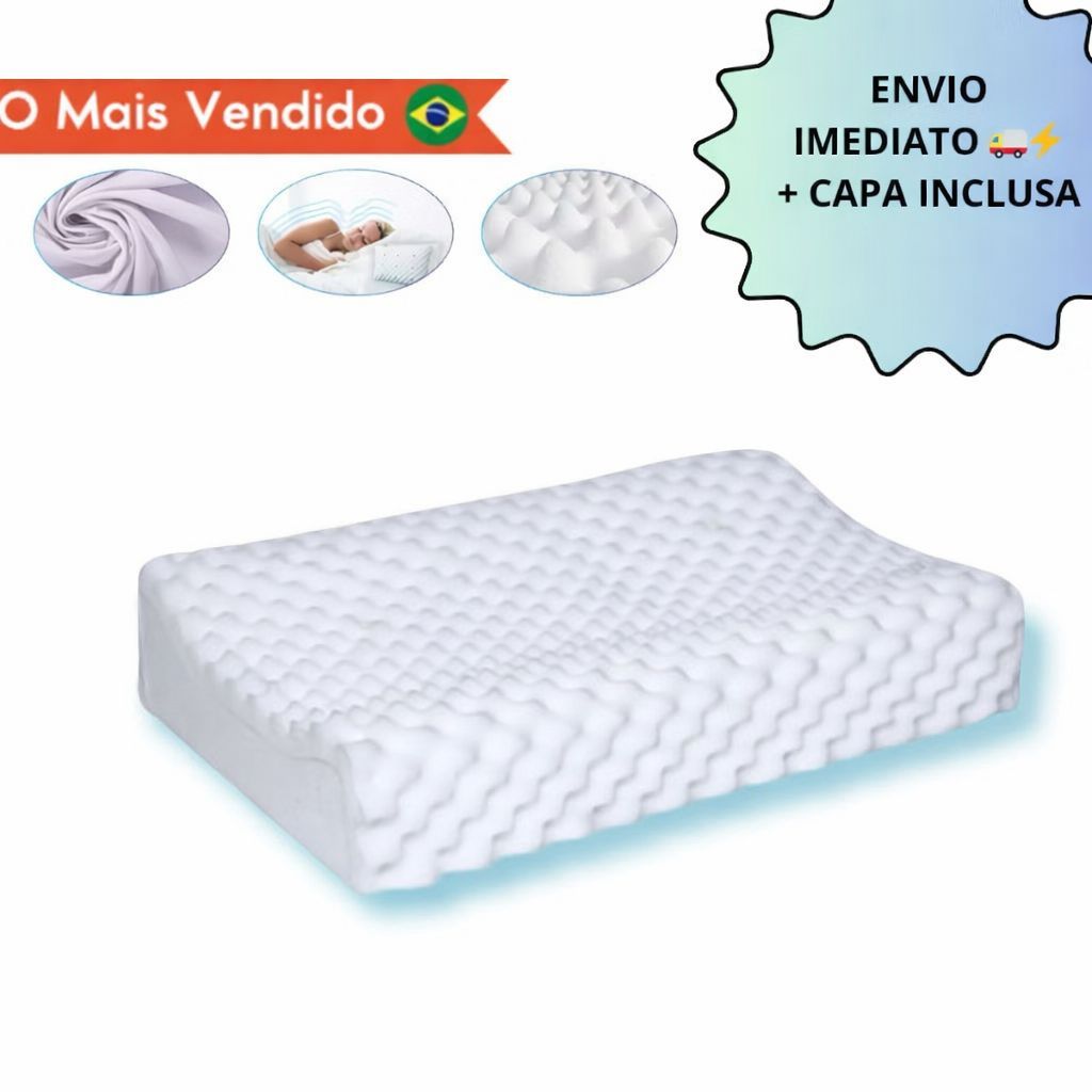 Travesseiro Cervical Ortopédico Terapêutico Alivia Dor Anti Ronco Latex Espuma Soft  ENVIO IMEDIATO