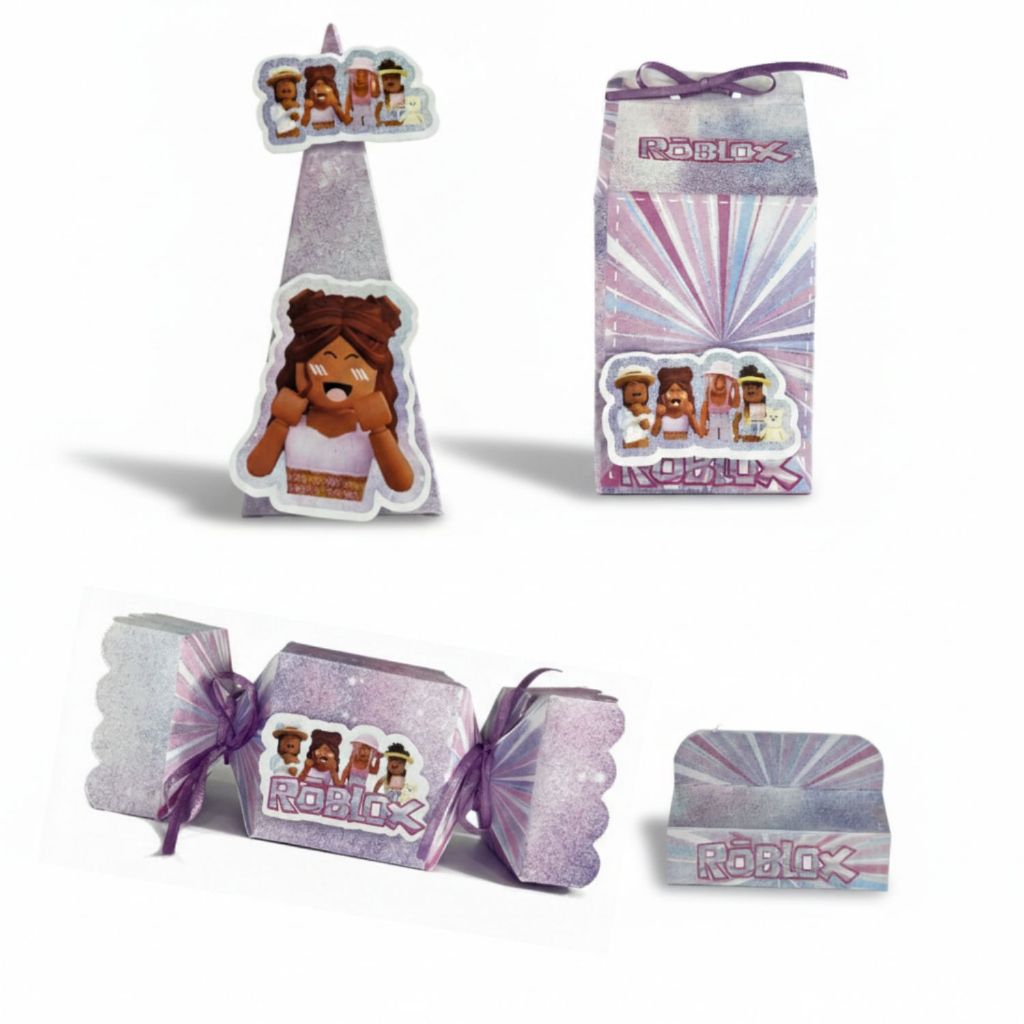 Kits Lembrancinhas Roblox Menina Caixinhas Milk 3D Festa Infantil Aniversário Menina