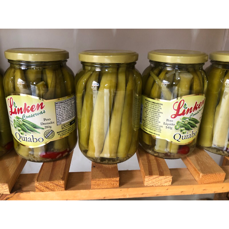 2 POTES DE QUIABO EM CONSERVA LINKEN 300g