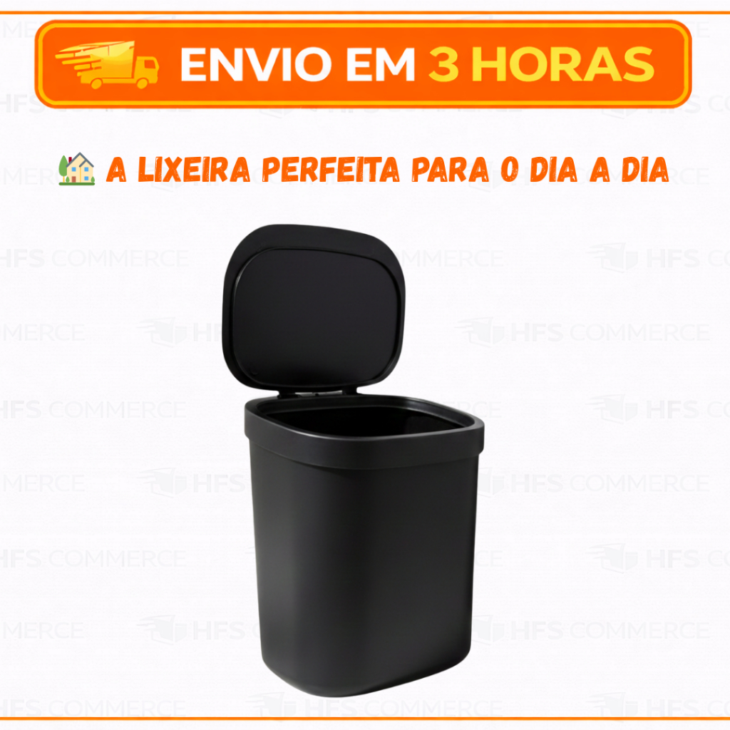 Lixeira de Pia 3,5L C/ Tampa em 90 graus Preta ou Branca Plástico em Oferta na Shopee