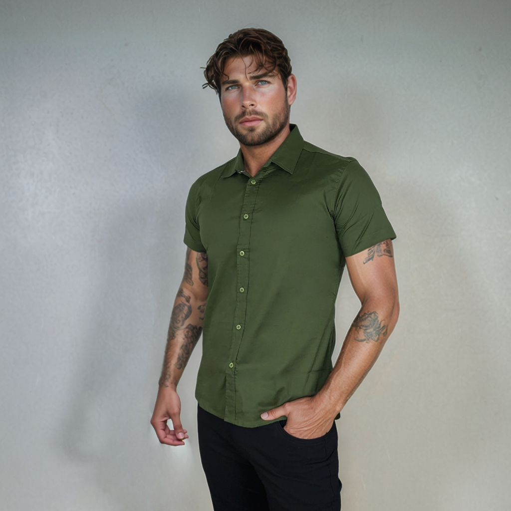 Camisa Social Masculino Elastano Branco Camisa Social Masculino Amassa Qualidade Premium