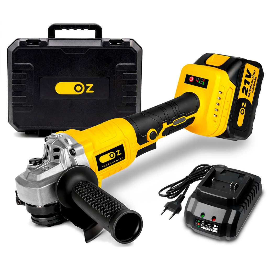 Esmerilhadeira Lixadeira Angular Motor Brushless Bateria 21v 4.1/2 60hz Ozline