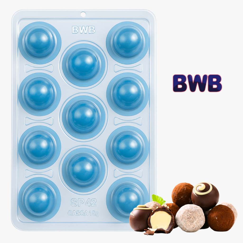 Forma para Trufa e Bombom Gourmet BWB – 3 Partes com Silicone | 20g 30g 45g 60g | Alto Rendimento | Desmolde Fácil em Oferta na Shopee