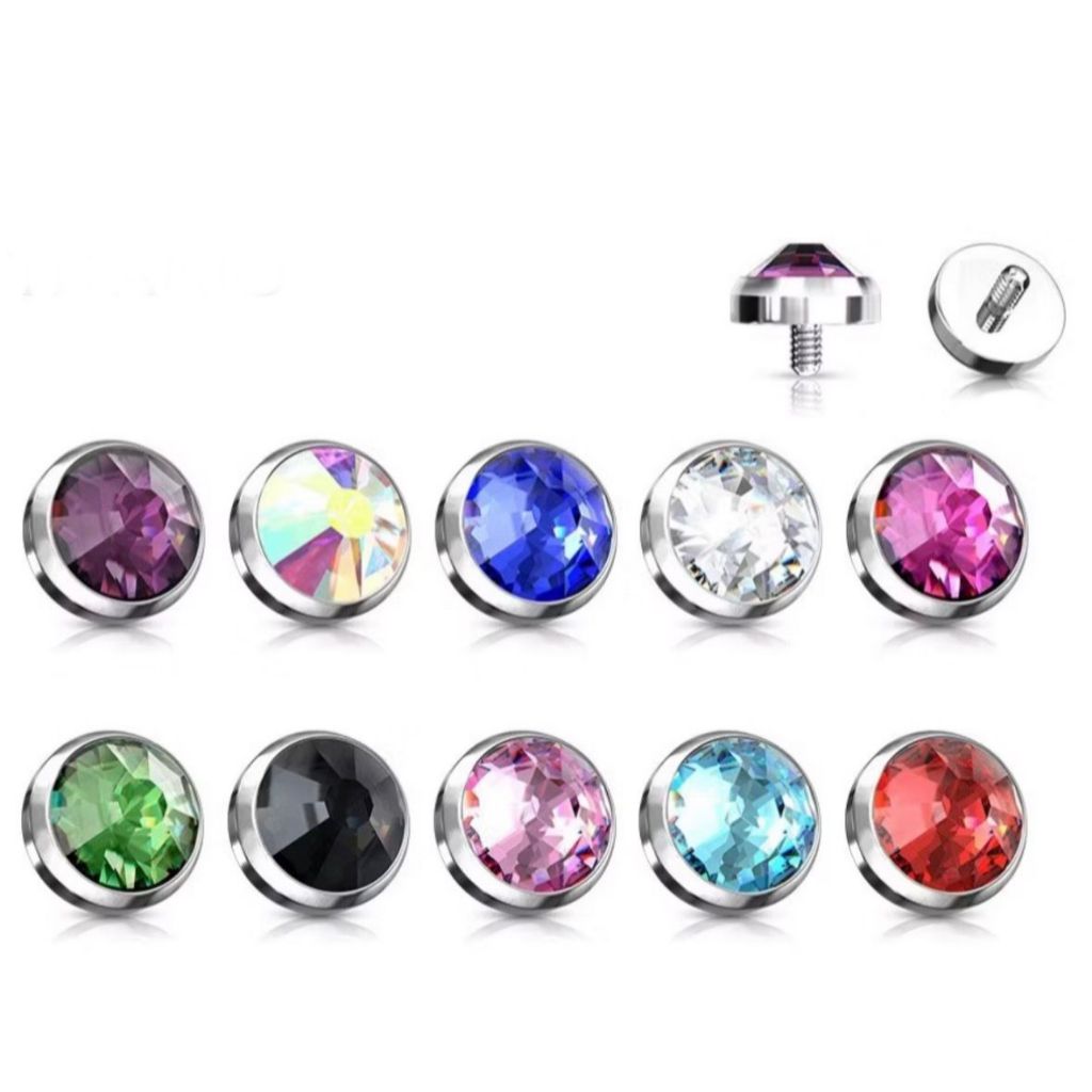 Piercing Topo Microdermal Titânio F-136 com pedra zircônia