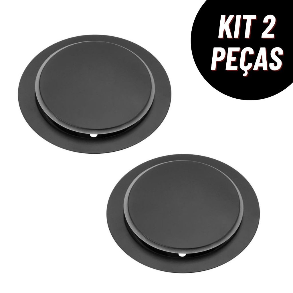 Kit 2 Ralos Inteligentes Click Redondo Preto 10x10 15x15 Cm Inox Banheiro Lavabo Veda Cheiro