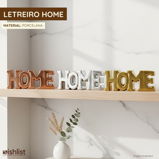 Enfeite Objeto Decorativo HOME metalizado Decoracao porcelana