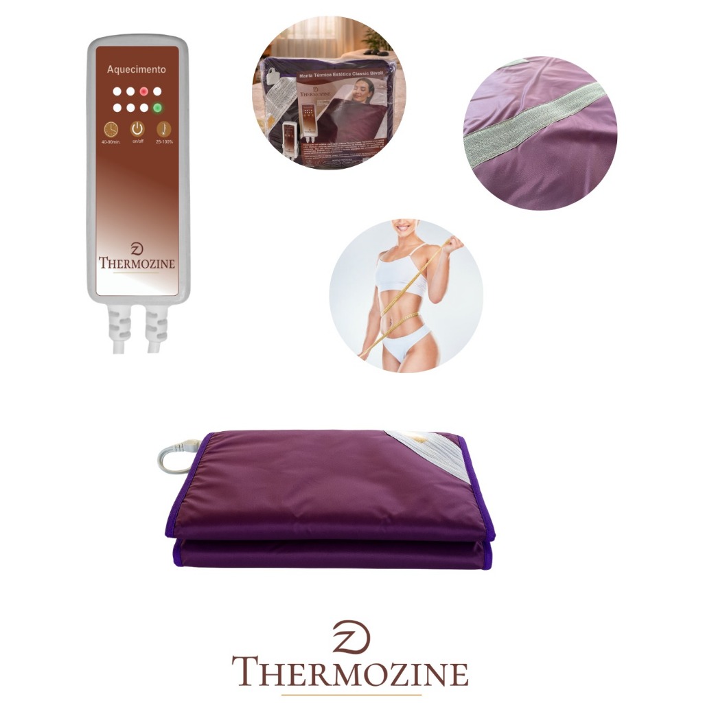 Manta Térmica 1,50 MT X 0,60 MT Estética Classic Thermozine Meio Corpo COM INFRAVERMELHO BIVOTS