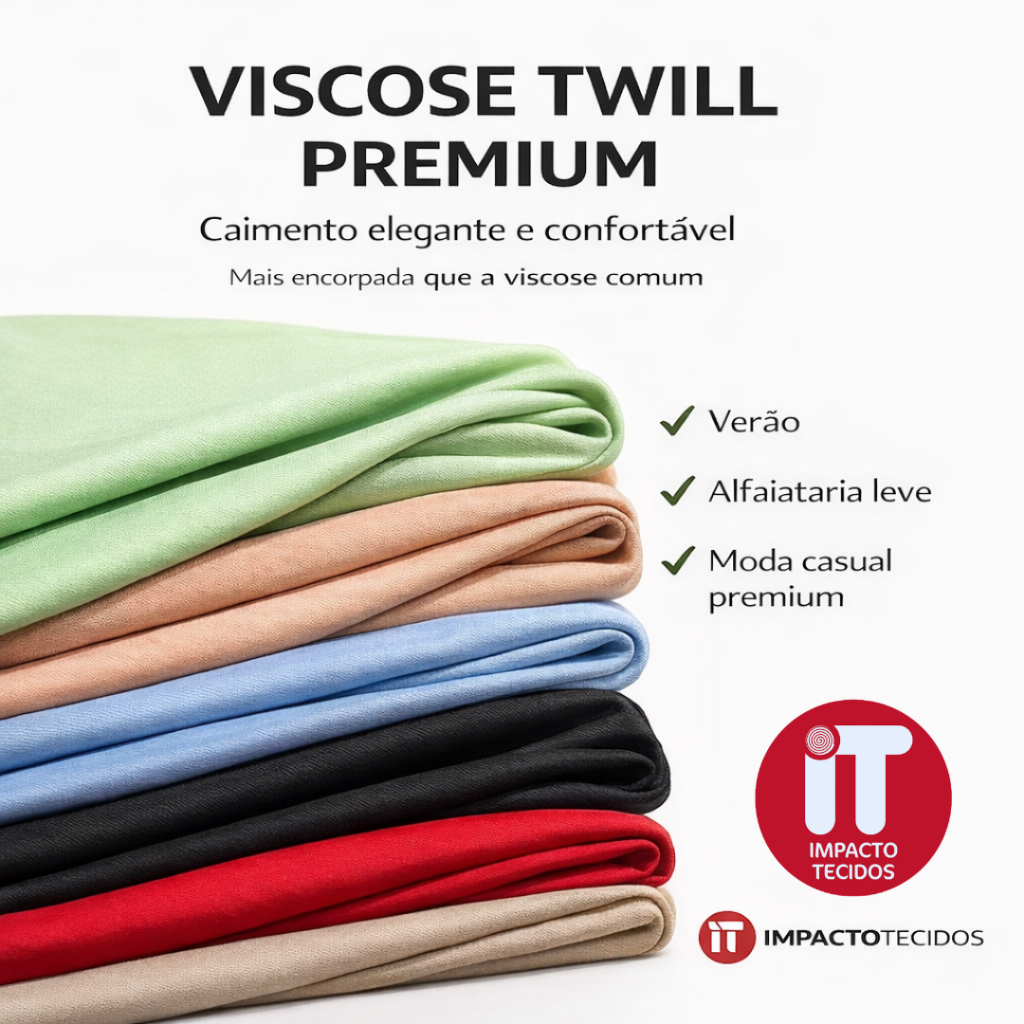 Tecido Viscose Sarjada Twill Qualidade Premium 1mt x 1,40mt em Oferta na Shopee