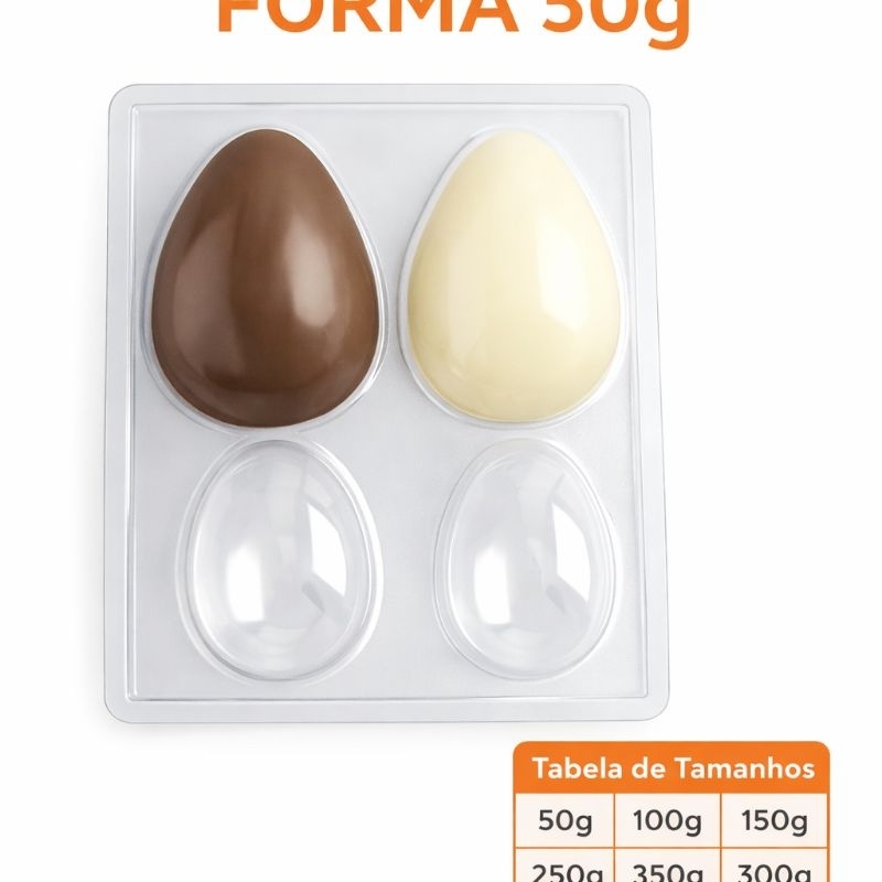 10 forma plastica para ovo de pascoa de 250g a 500g em Oferta na Shopee