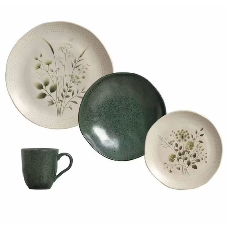 Aparelho de Jantar Orgânico Ammi e Arauco com 16 Peças em Stoneware Colorido - Porto Brasil