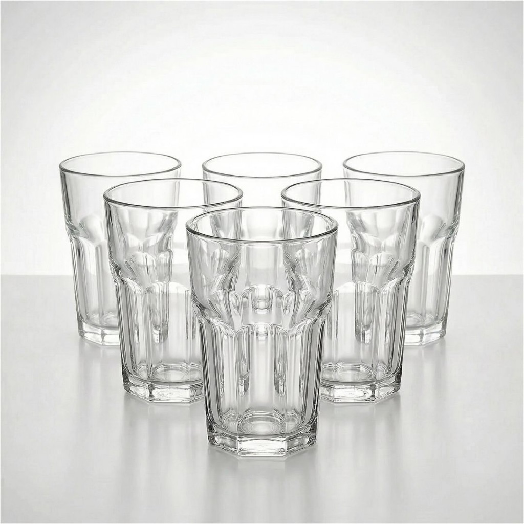Kit Copos De Vidro Reforçado Grosso 340ml Para Suco Água Refrigerante Vitamina Restaurantes de 3 até 36 unidades em Oferta na Shopee
