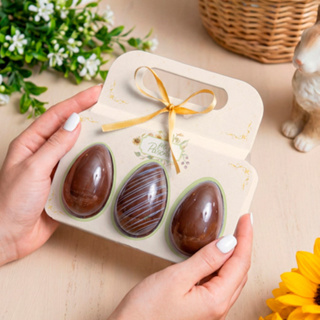 Embalagem com Blister para 3 Mini Ovos de Páscoa 50g e Doces – Embalagem Presente Vilarejo – 10 Unidades em Oferta na Shopee