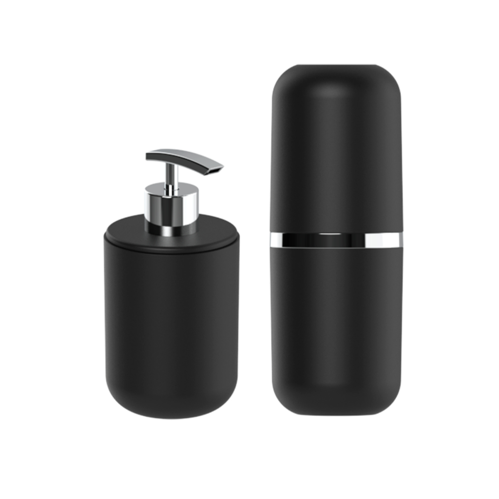 Kit Porta Escova e Sabonete Líquido Ou Kit Lavabo Banheiro 2 Peças Banheiro