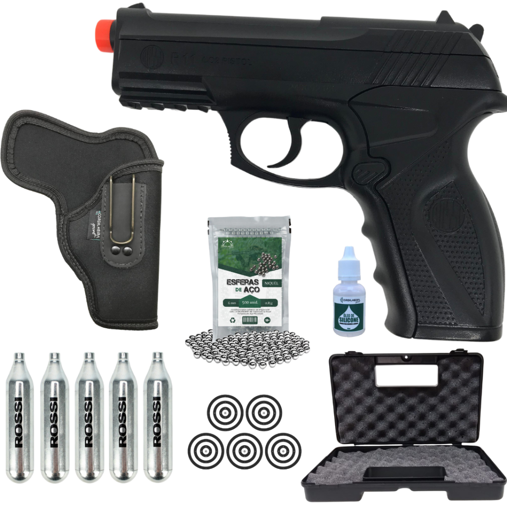 Pistola de Pressão C11/ R11 Steel CO2 6mm Rossi + Escolha sua variação em Oferta na Shopee