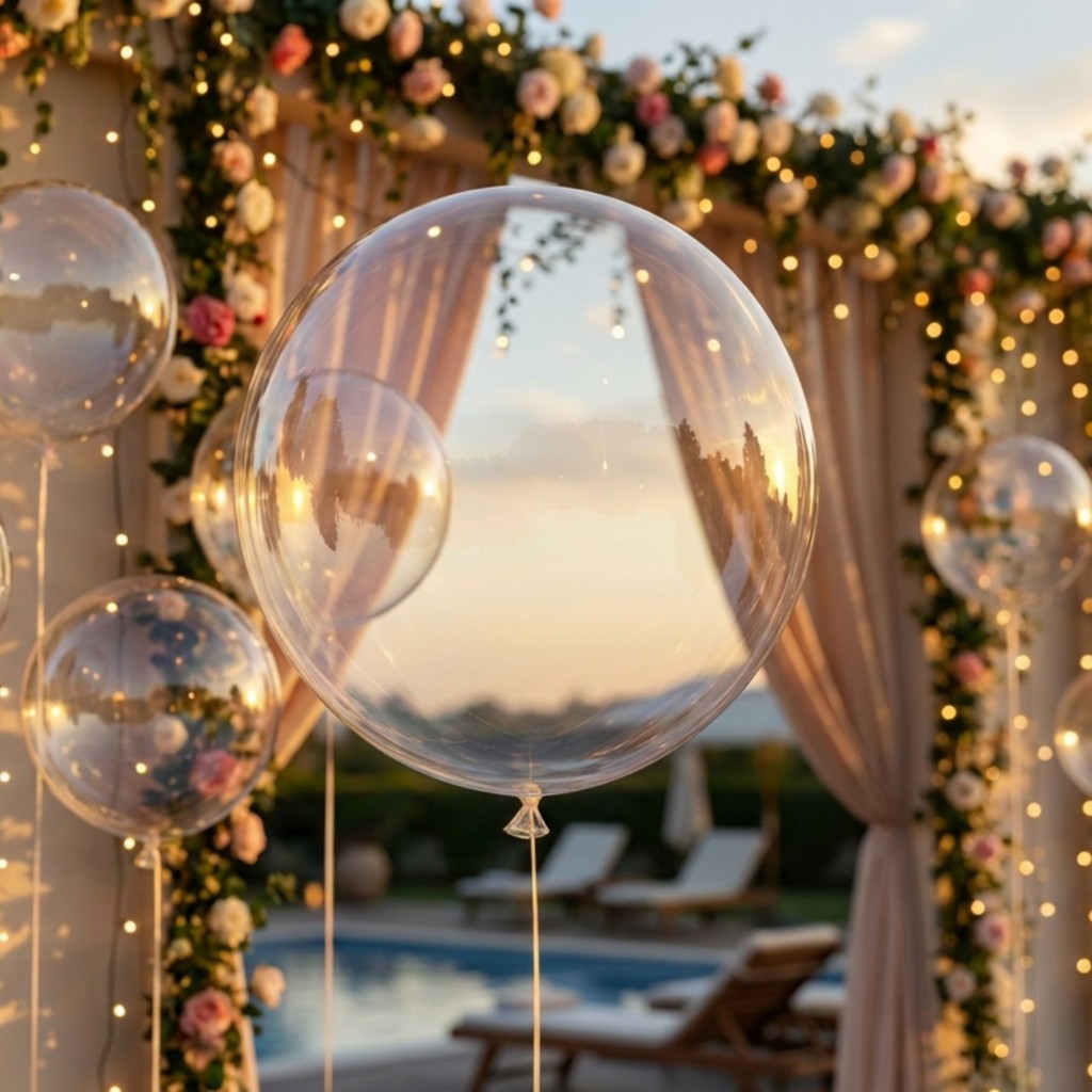 Kit 50 Unidades Balão Bubble 24 60cm Cristal Transparente Alta Qualidade Festas