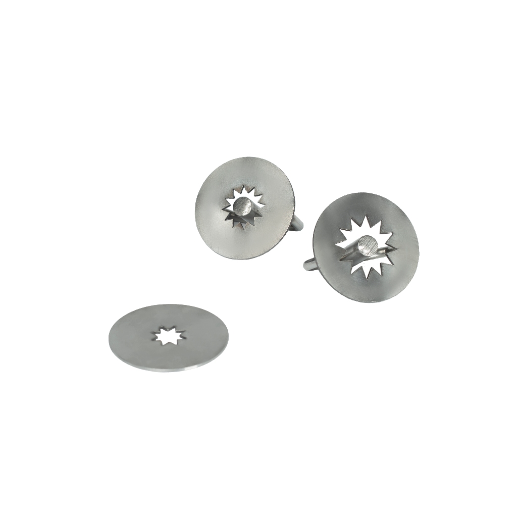 Kit 3 Estrelas Estrelinhas Inox de Churros Espanhol, Tradicional e Palito reposição do copo da Masseira Engrenagem - R2