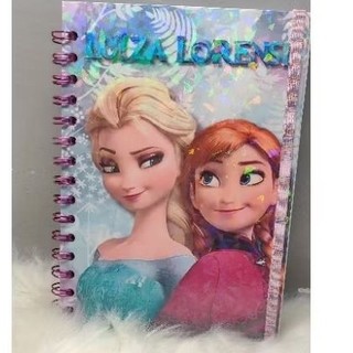 Caderno Personalizado A5 Frosen com Nome | Capa Dura