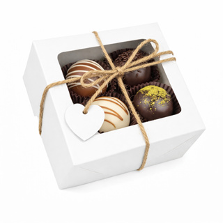 Caixa Para Presente Com Visor 10x10x4,5 Branca 20 Unidades em Oferta na Shopee