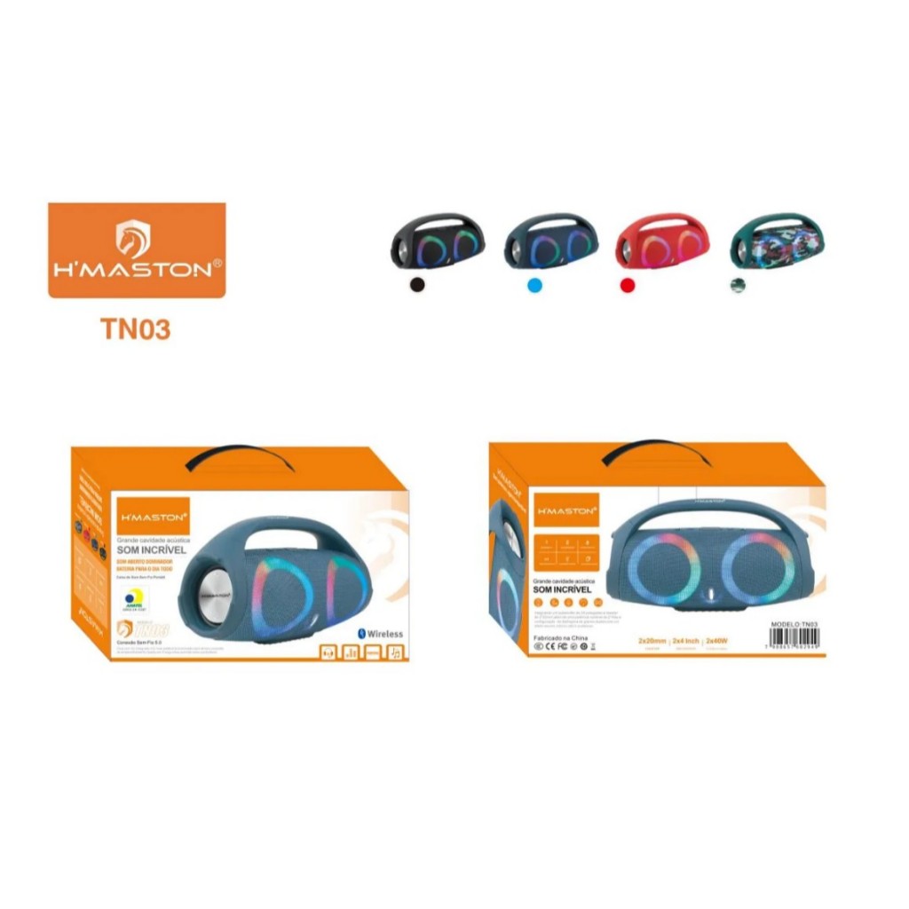 H'maston TN03 Caixa de Som Portátil Bluetooth