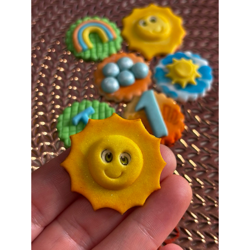 minha primeira volta ao sol aplique comestível para docinho donuts pasta americana em Oferta na Shopee