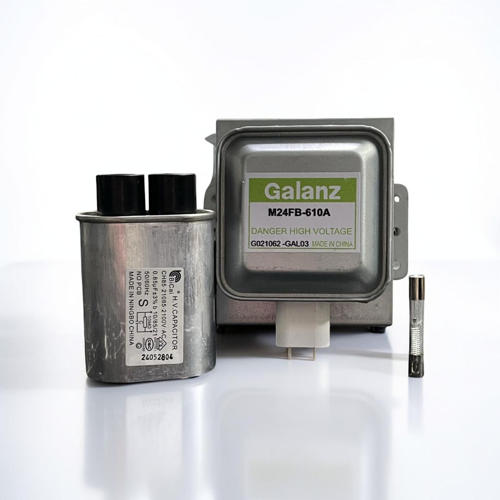 Kit Conserto Microondas Magnetron M24FB-610A + Capacitor 0,85uf + Fusivel de Vidro 0.8A