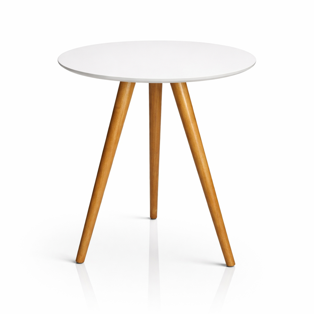 Mesa de Apoio MDF Redonda Mesa de Canto 45x70cm Branco Pé Palito Decorativo Sala Quarto Apartamento Apoio Util Moderno em Oferta na Shopee