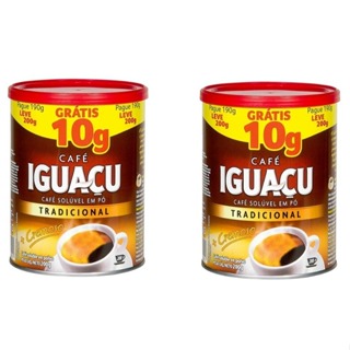 Kit 02 latas Café Solúvel em Pó Tradicional Iguaçu 200g cada em Oferta na Shopee