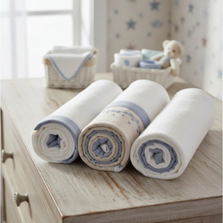 Cueiro Manta Flanelado Luxo Grande Bordado 80x80 Cm Loupiot Nature em Oferta na Shopee