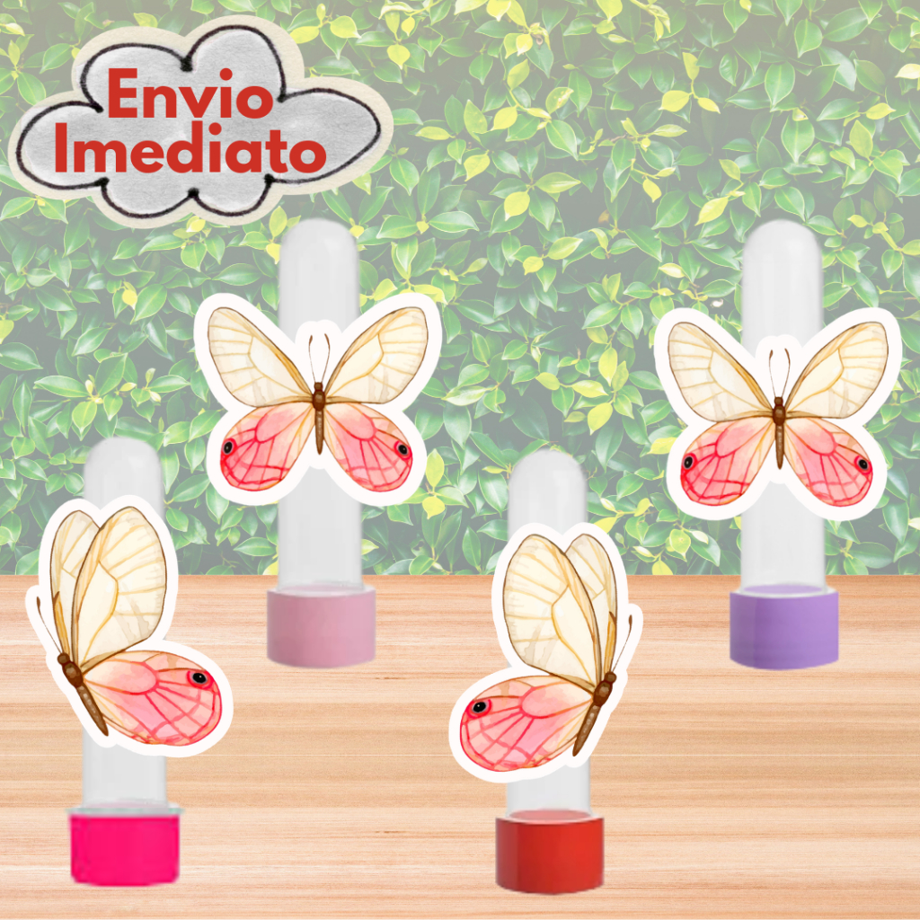 Kit com 10 Tubetes Personalizado Para Aniversário, Lembrancinha Aniversário, Lembrancinha Festa, Borboleta