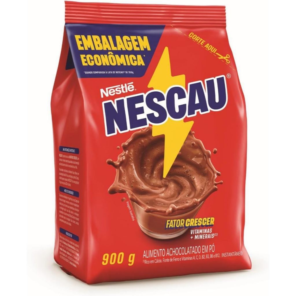 Achocolatado em Pó Nescau Nestlé Lata 990G - Caixa com 1 ou 2 Unidades