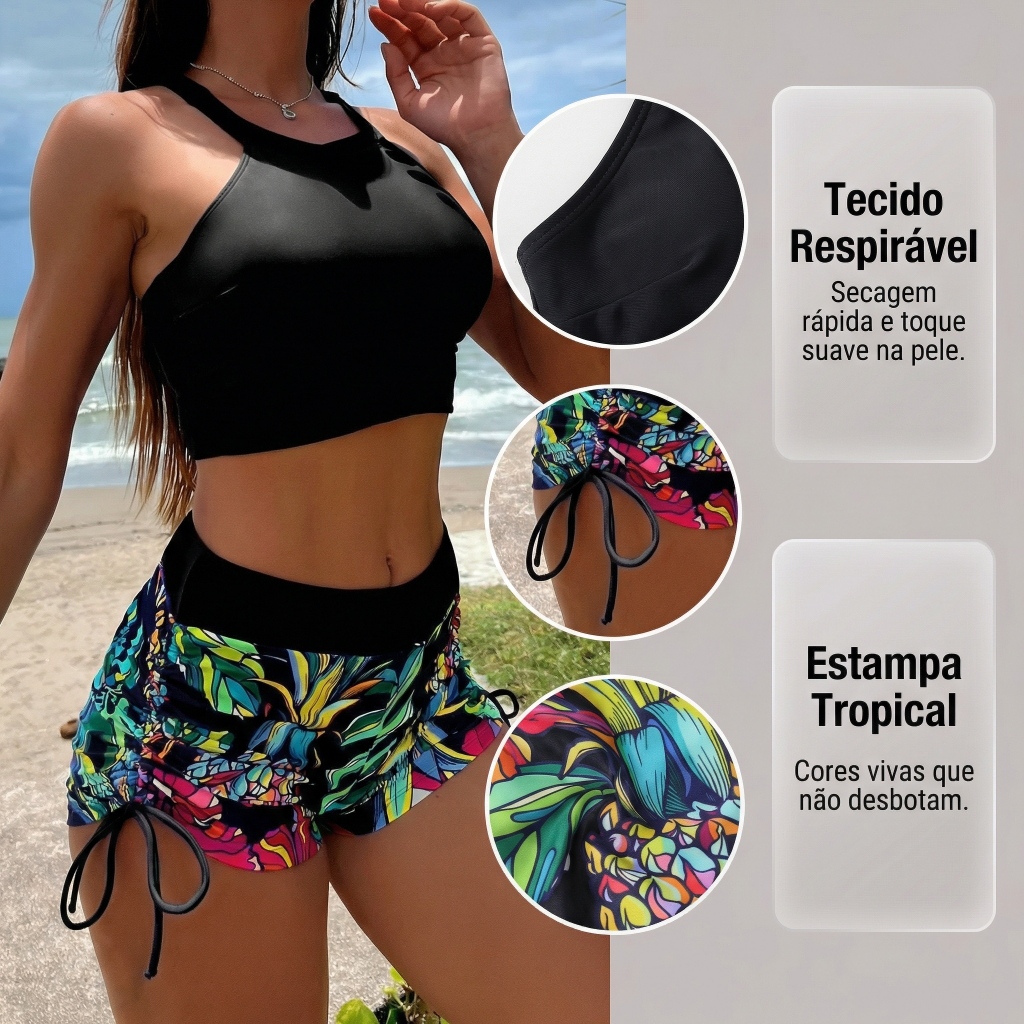 Bemtevi Moda Biquíni, Maiô Sexy Para Mulheres, Conjunto De Duas Peças, Maiô De Praia, Calção De Banho De Cintura Alta em Oferta na Shopee