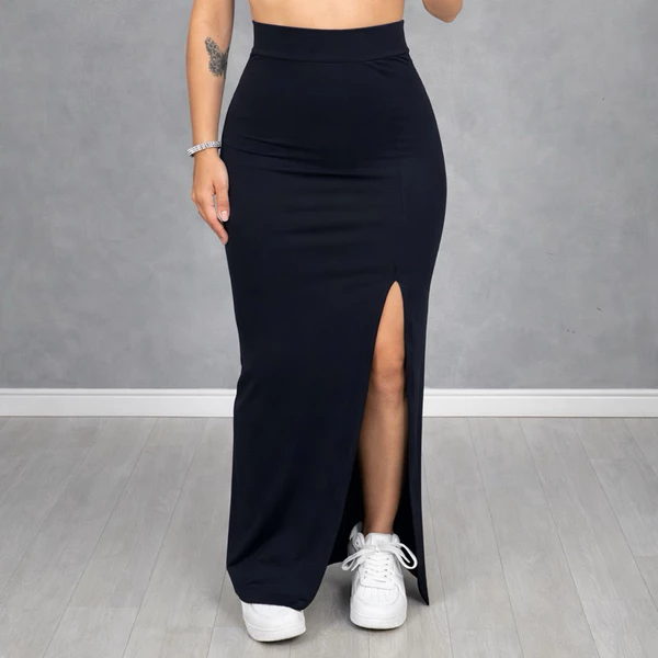 Saia Longa Feminina Com Fenda Diversas Cores Zero Transparência PP ao GG Tamanho Único Look Eventos