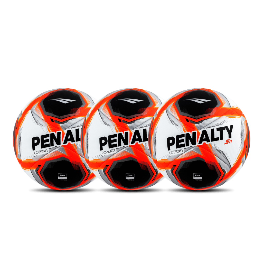 Kit 3 Bola Futebol Campo Penalty Original S11 Ecoknit Utilizada Paulistão Cariocão Copa do Nordeste