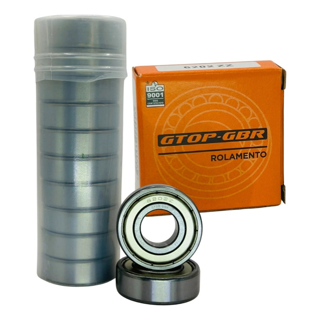 Kit 10 Rolamento 6202 ZZ GBR Rígidos Alta Durabilidade 15x35x11mm Original em Oferta na Shopee