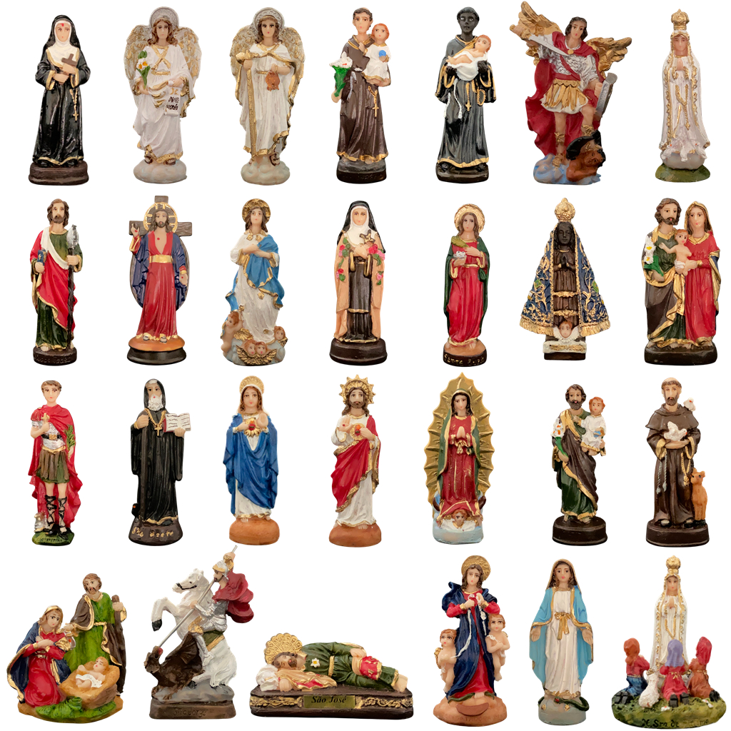 Imagens 8cm em Resina Decoradas Santo Miniatura