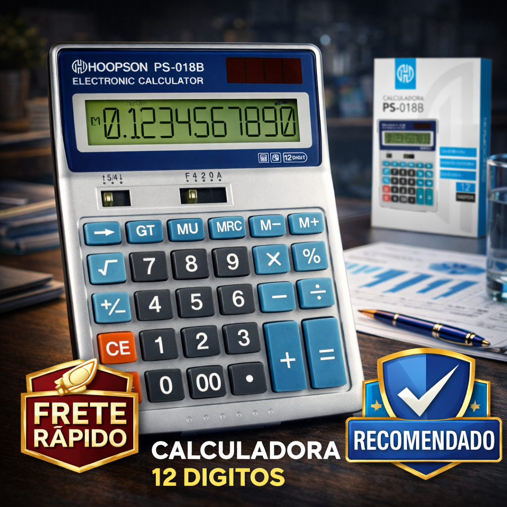 Calculadora Grande 12 Dígitos Visor Amplo Bateria Mesa Escritório Escolar em Oferta na Shopee