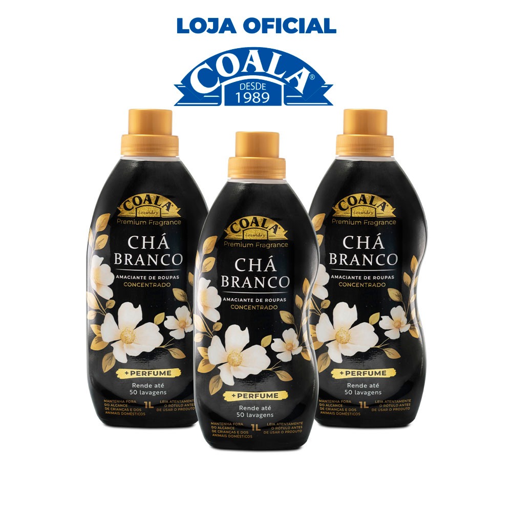 Kit Coala Laundry 3 Amaciantes - Chá Branco 1L