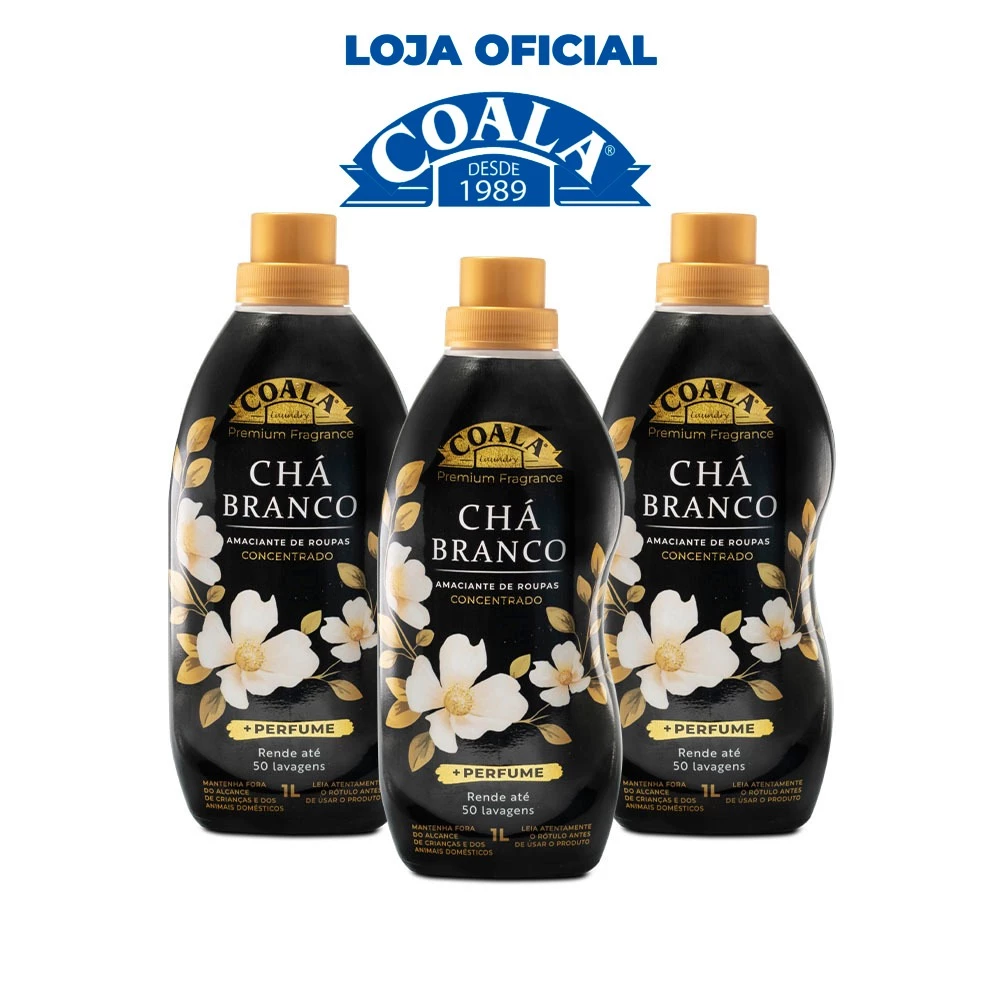 Kit Coala Laundry 3 Amaciantes - Chá Branco 1L — imagem 1