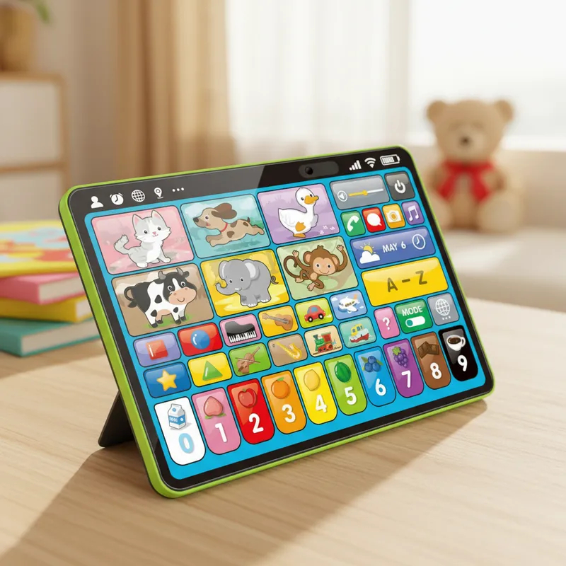 Tablet Infantil Interativo 3 Idiomas Educacional Com Música e Sons Inglês Espanhol Português