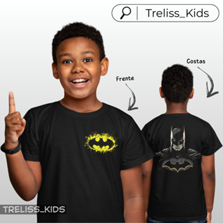 Camiseta Batman Infantil Algodão 100% Frente e Costas Menino em Oferta na Shopee