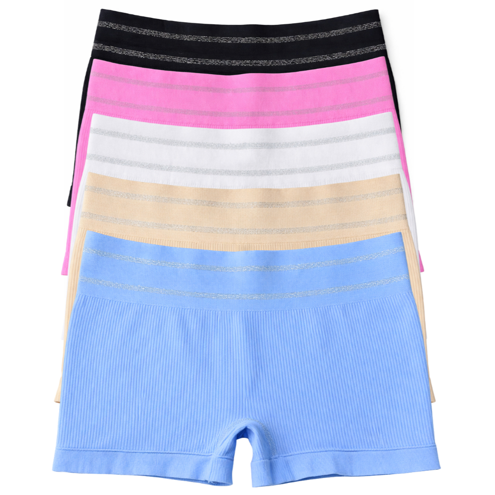 Kit Calcinhas Shortinho Canelada Boxer Feminina Adulto Lisa Confortável em Oferta na Shopee