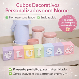Cubos Dado com Nome Quarto Bebê 6x6cm Decoração Infantil Decorativo Bloco Personalizado Decorativo em Oferta na Shopee